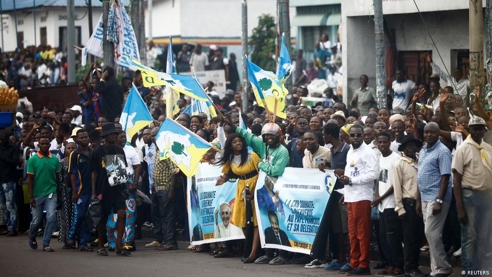 Thousands Storm Streets To Welcome Pope Francis As He Arrives In DRC