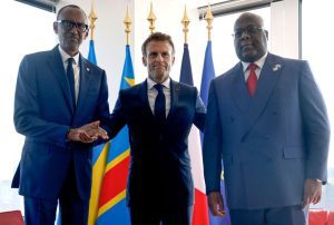 Emmanuel Macron Meets Paul Kagame & Felix Tshisekedi Over M23 Rebels