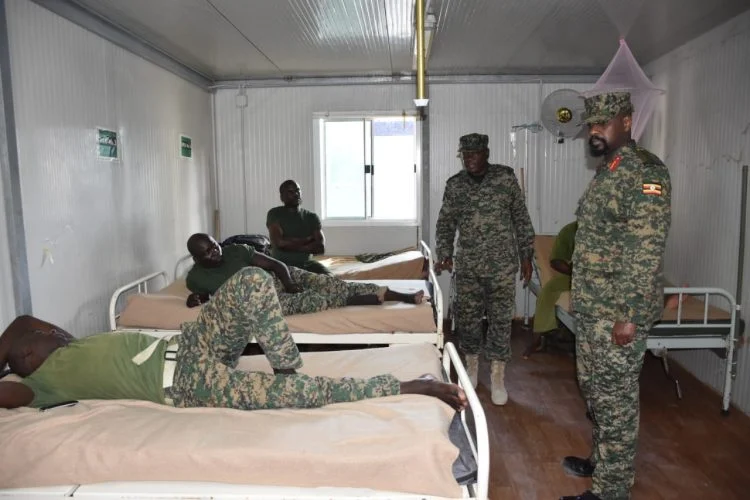 Gen Muhoozi Kainerugab Visits UPDF Troops In Somalia After Al Shabaab Attack