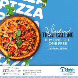 Craving Cheezy Pizza? Buy One Pizza & Get One Free At Dolphin Suites Bugolobi Every Weekend