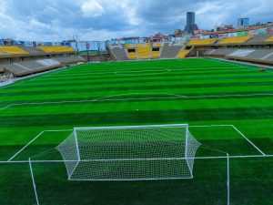 City Tycoon Hamis Kiggundu On Cloud Nine As Nakivubo Stadium Redevelopment Nears Completion With Installation Of Goals & Turf