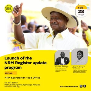 Fostering Transparency & Inclusivity: President Museveni To Officially Launch NRM Register Update Ahead Of 2026 Elections